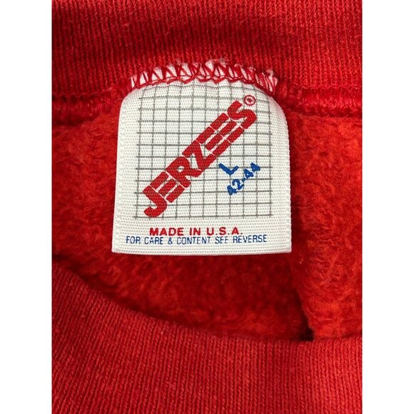 Vintage Jerzees Red On The Santa Watch Polar Bear Christmas Graphic Sweatshirt S - Picture 5 of 8